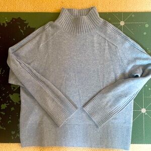 Loft Mock Neck Soft, Cozy Sweater Blue in Small